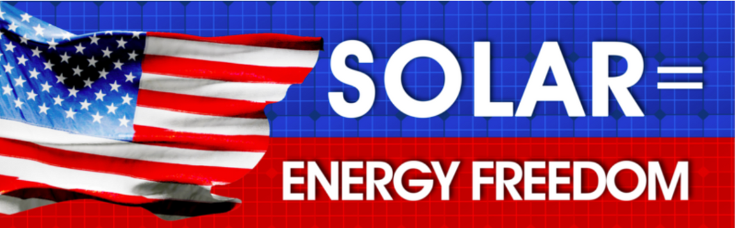 Solar = Energy Freedom Bumper Sticker